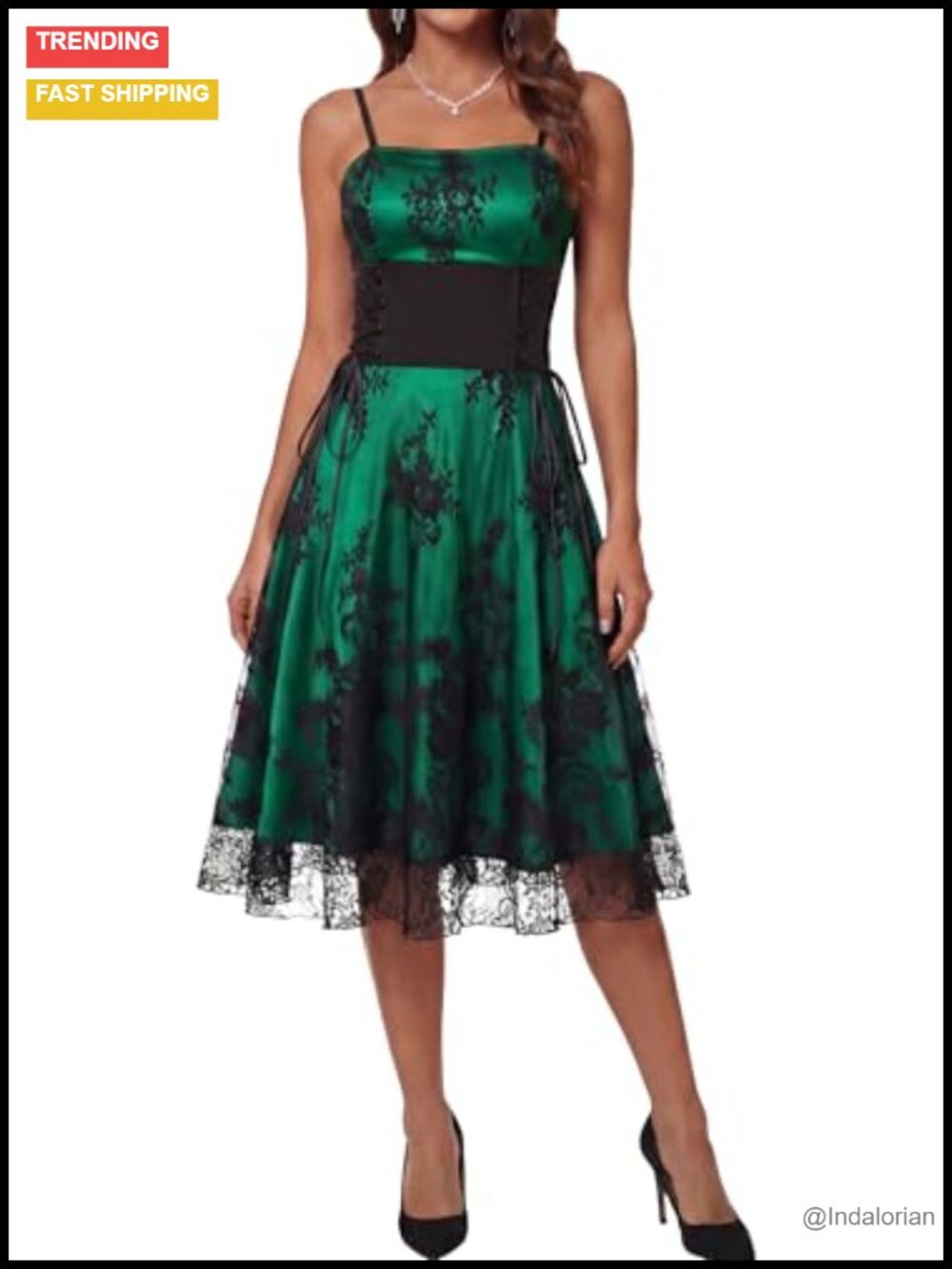 Steampunk Gothic Spaghetti Strap Lace Bandage Dress